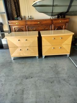 Nightstands..Set of 2..Modern 2 Tone..25 by 28 Wide.. Extra Large.. Great Shape