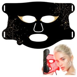 LED Face Mask Light Therapy Facial Mask for Skin Rejuvenation and Treatment Red Blue Infrared Light Therapy Device 7 Colors with High-Intensity LEDs, 