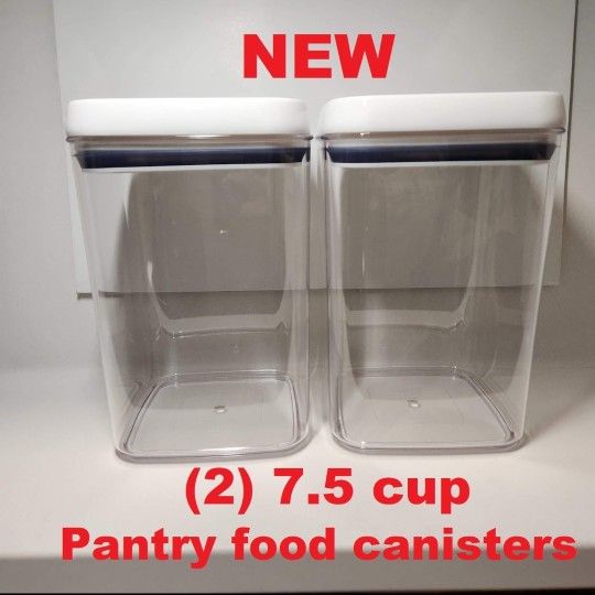 NEW Set of 2 Pantry Kitchen Food Storage with Lids Canister Storage Organization Better Homes & Gardens
Includes: (2) 7.5-cup square containers