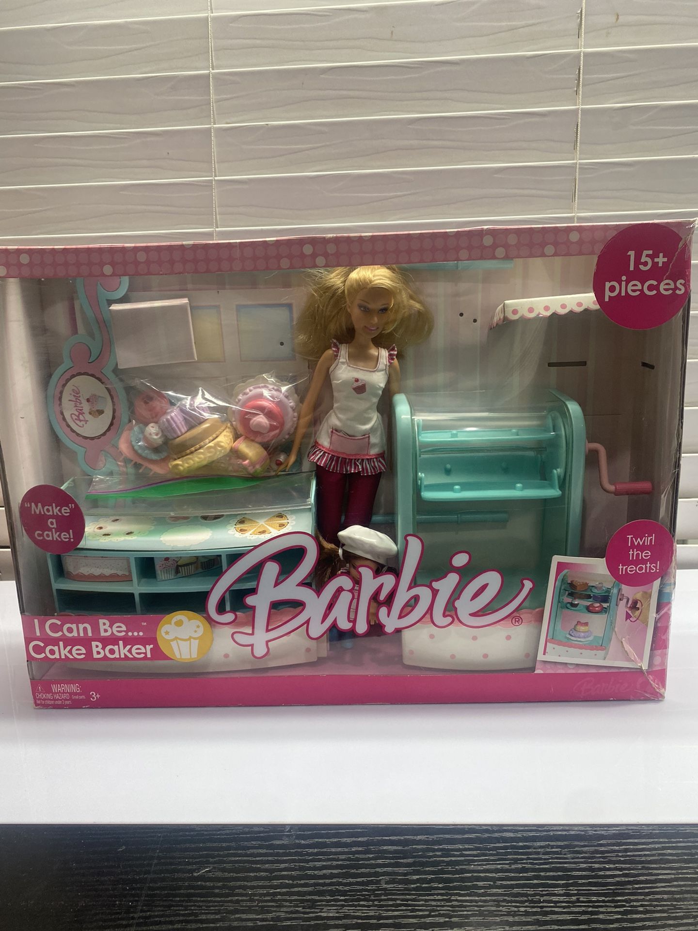 Barbie I Can Be Cake Baker Playset w/ Box (Missing 1 Pink Cup)