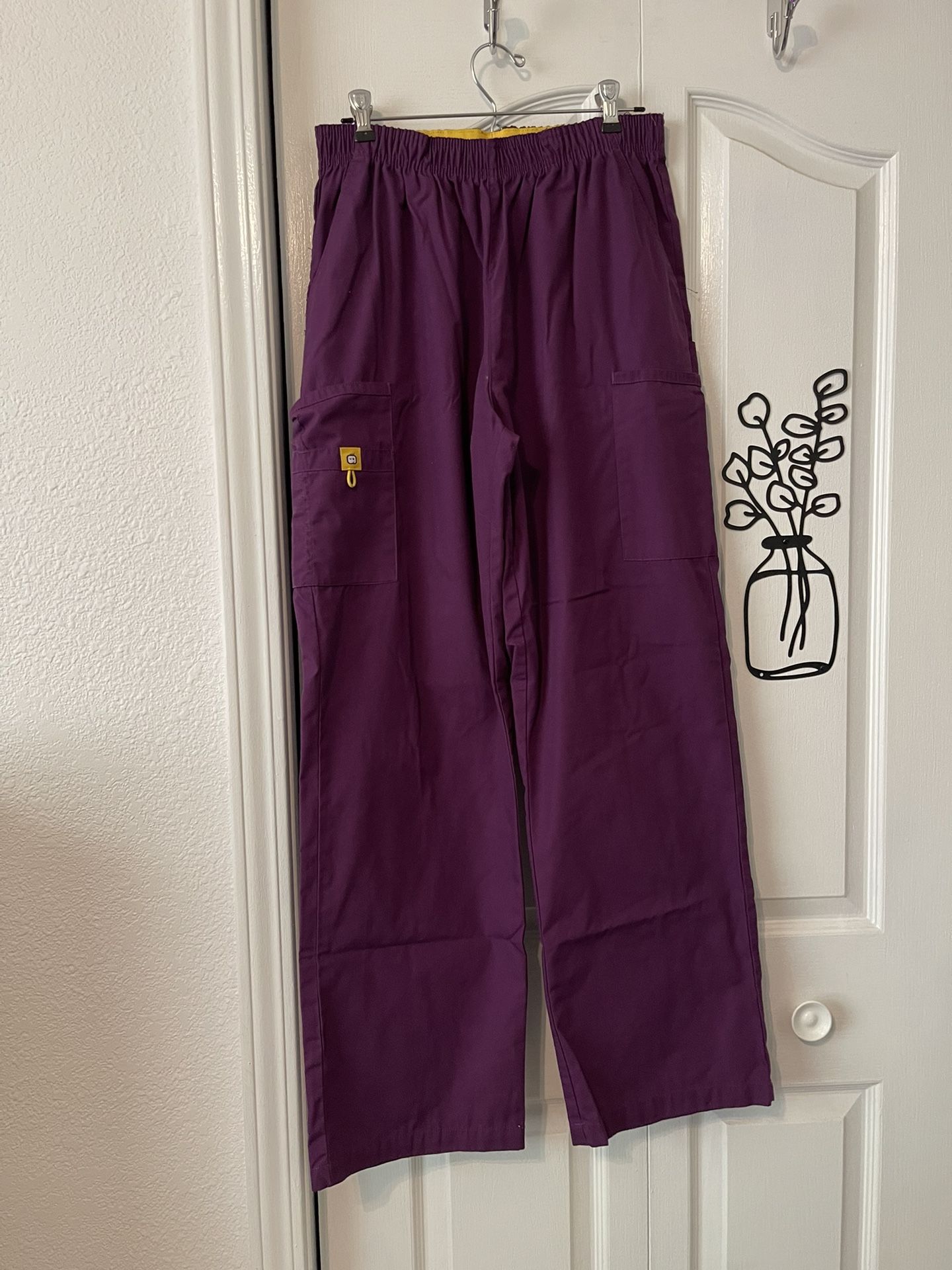 Women's Large Wonderwink Purple Scrub Pants