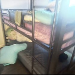 Metal Triple Bunk Bed Twin Size 