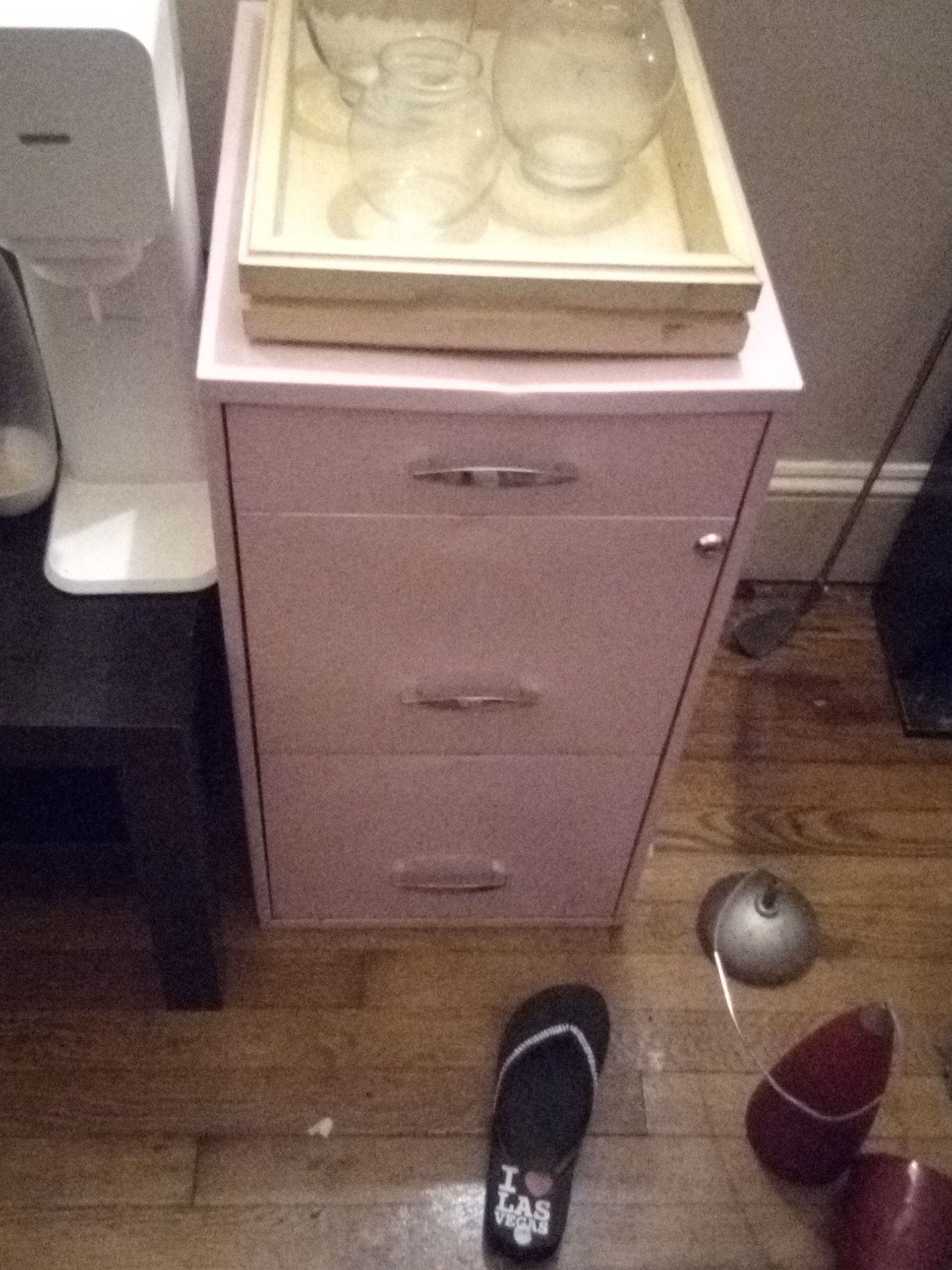 Pink filing cabinet