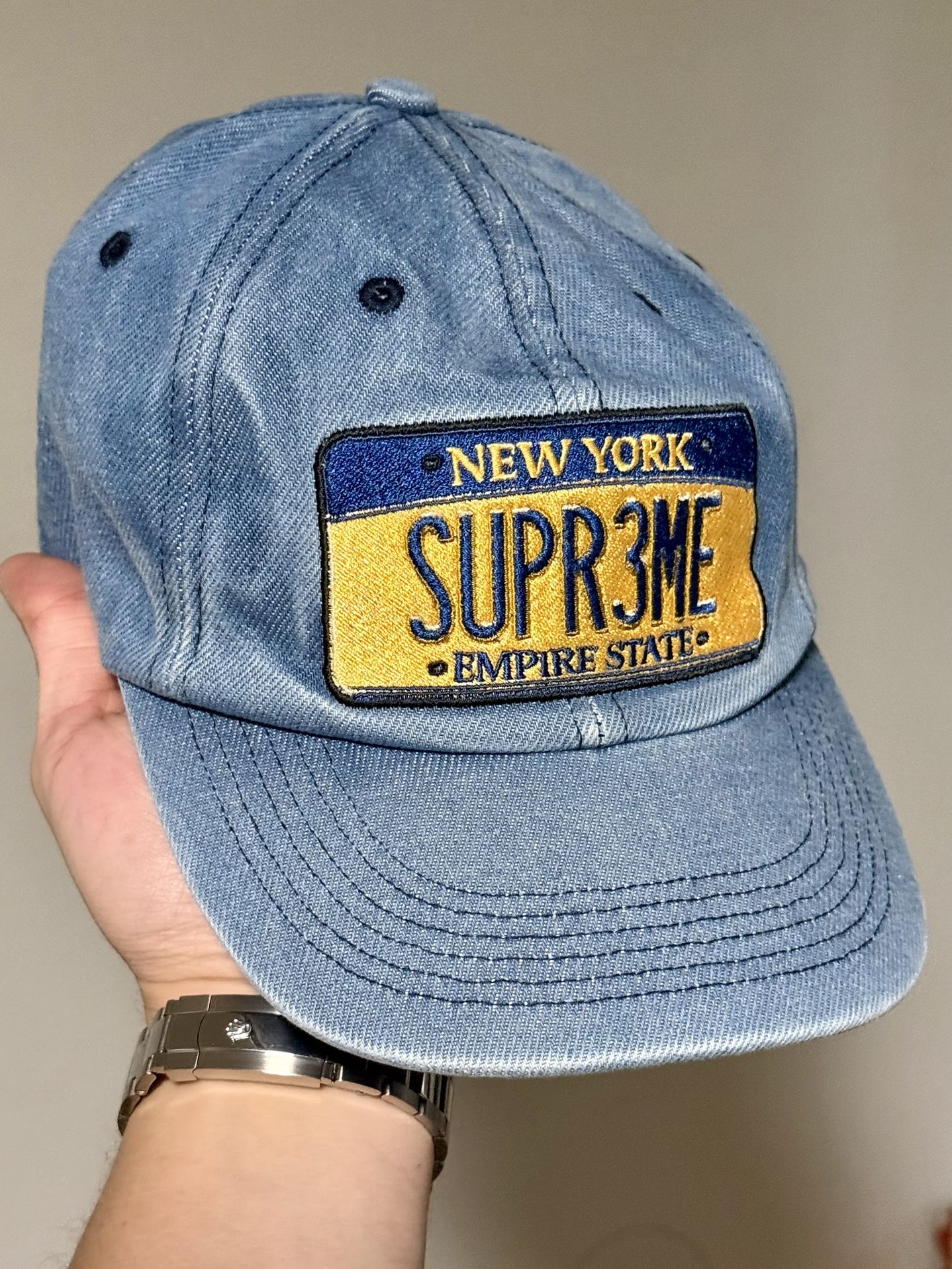 Supreme license plate Cap Hat Denim SS25