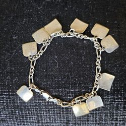 Sterling Silver 10 Commandments Charm Bracelet 