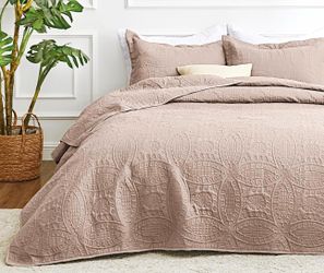 King Size Quilt Bedding Set Burlwood Bedspread Lightweight Bedding Comforter Coverlet