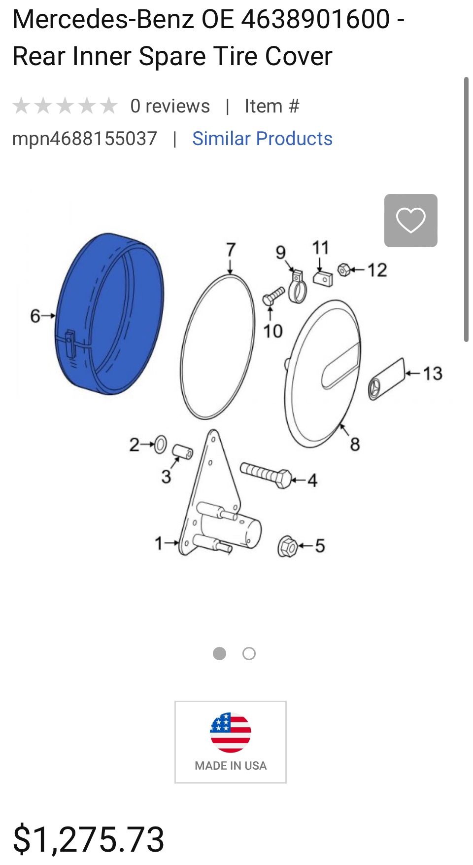 Mercedes Benz G Glass Spare Tire Cover 