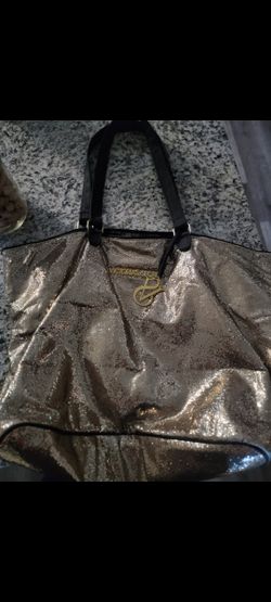 Victoria Secrets Gold Glitter Bag In Good Condition 