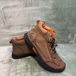 Salkin USA Boots 231742 Brown Lace Up Flats Comfortable Short Boot Footwear