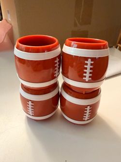 Set of 4 football shot glasses