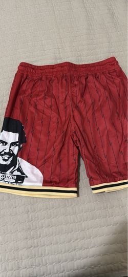 Red Graphic Mesh Basketball Shorts