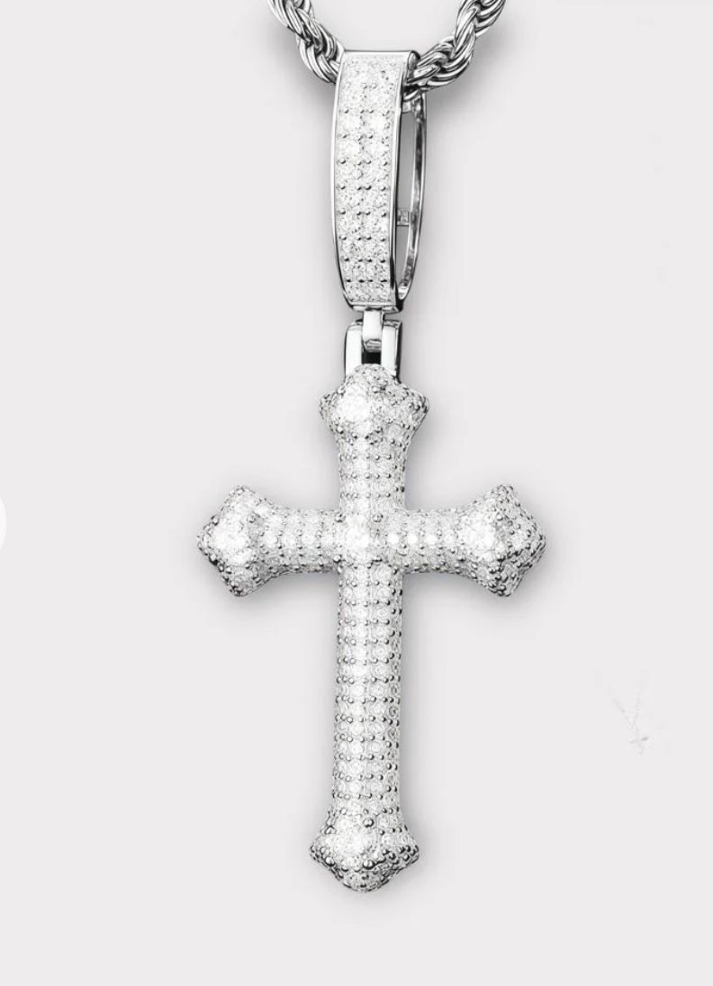 Diamond cross necklace certified lab grown Moissanite $210 $100 Size: