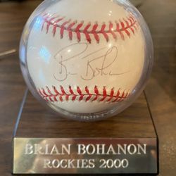 Brian Bohanon Autographed Baseball Colorado Rockies