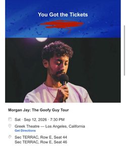 2 Morgan Jay Tix $250