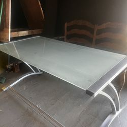 Glass Metal Desk 
