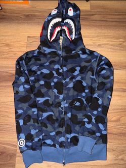 Bathing ape style hoodie blue size L