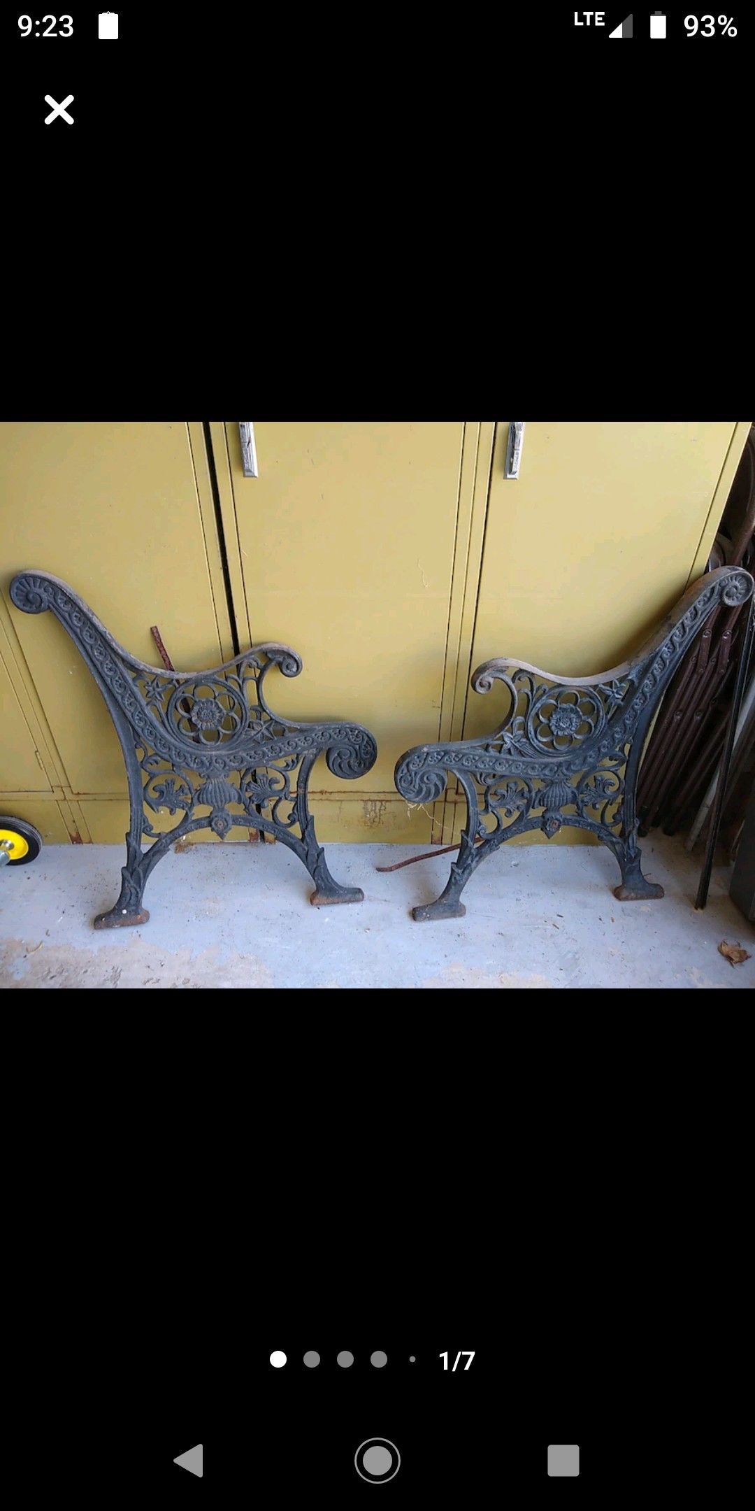 Wrought ironed bench ends