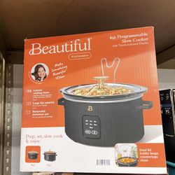 4Qt Slow Cooker with Touch-Activated Display, Black Sesame, New in Box