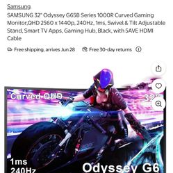 Samsung Odessy 6 Curved Monitor