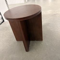 Solid Wood Pedestal Side Table