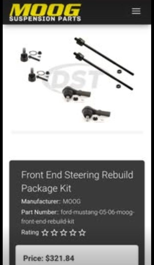 2005 -2006 mustang front steering rebuild kit