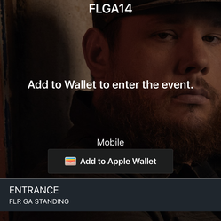 Luke combs GA Floor tickets