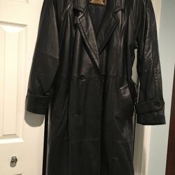 Men Leather Coat New, Size Medium, Black, Pick Up