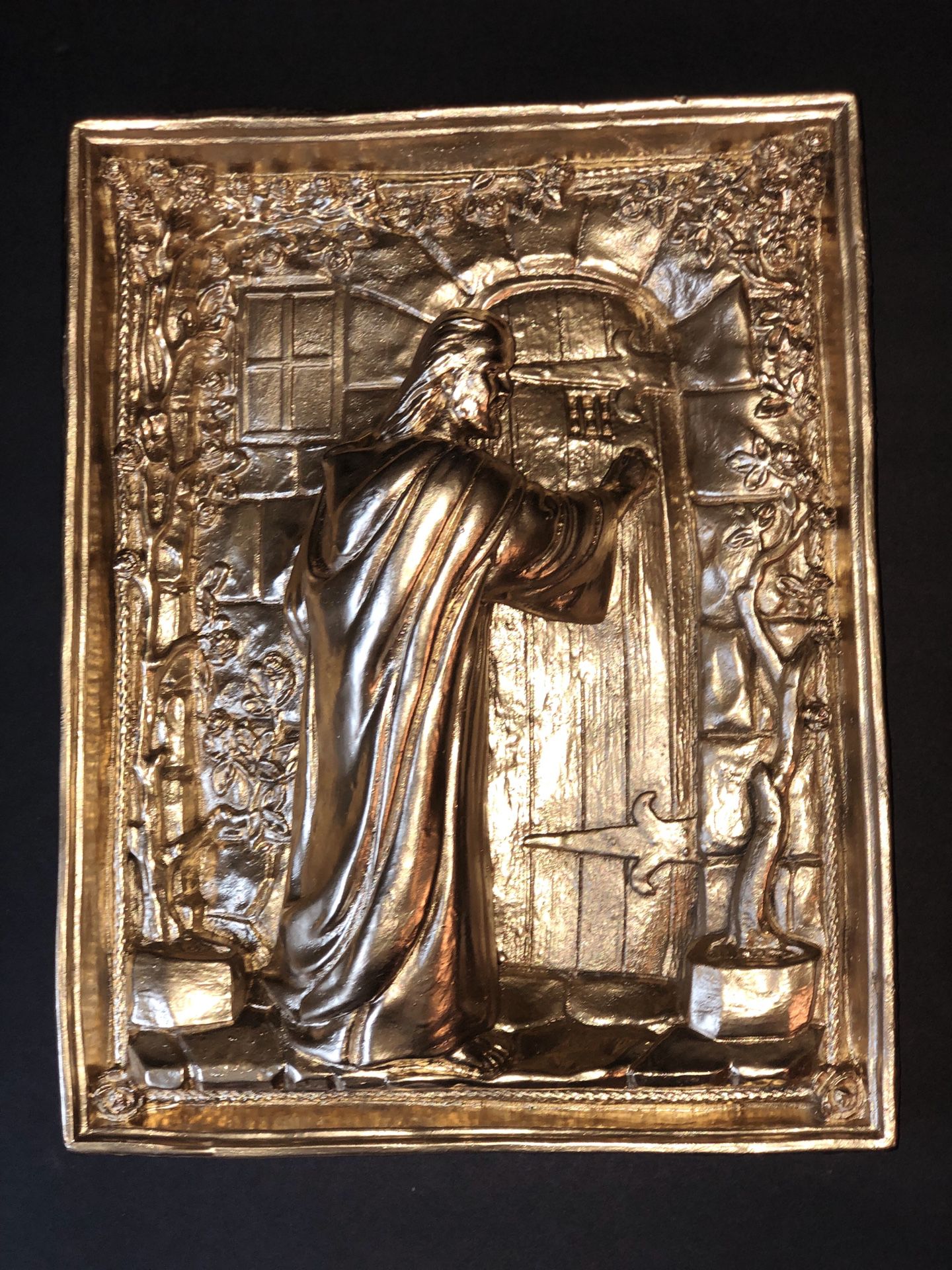 Golden Wood Carved Jesus Wall sculpture
