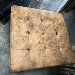 Square Leather Ottoman