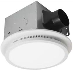 Homewerks 110 CFM 1.5 Sones Ceiling Bathroom Exhaust Fan with Bluetooth, Humidity Sensor, Adjustable CCT LED and Night Light