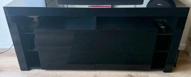 Black Gloss TV Stand with Drawers