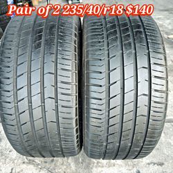 Pair of 2 used tires 235/40/r18 ‼️ free instalation and balance ‼️