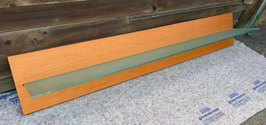 Custom modern Italian wood and frosted glass floating