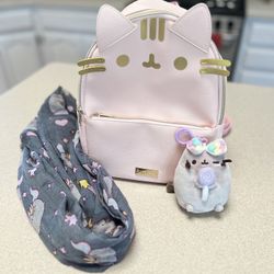 Pusheen backpack scarf set