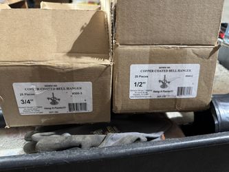 Bell Hangers Plumbing 1/2” & 3/4” New!