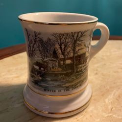 Currier & Ives Mustache Cup 