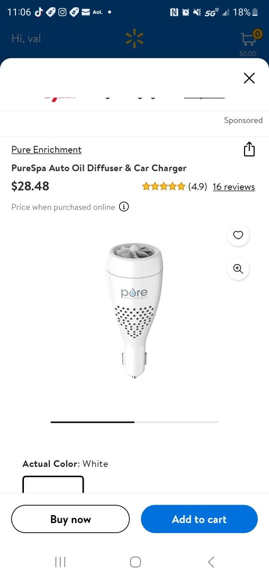 Pure SPA OIL DIFFUSER/CAR CHARGER NEW WITH 4 PIECE OIL SET NEW 