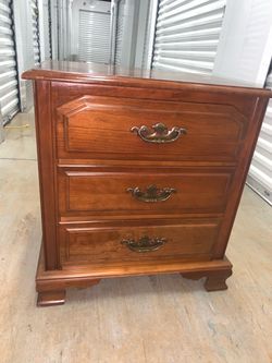 CRESENT FURNITURE Solid Wood Chestnut Traditional Style 22" Three Drawer Nightstand