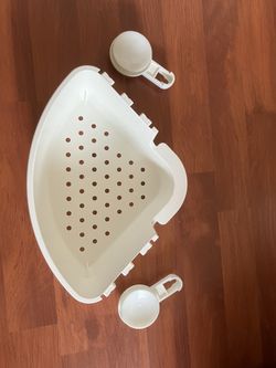 Corner basket with suction cup, white