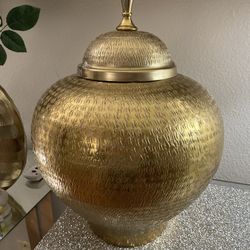Oversize gold ginger jar gold color