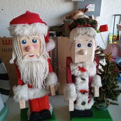 Vintage ,Large , Handcrafted & Painted Wooden Figures. Old! Selling Very Cheap! $10 Each. Will Take Offer For All 18