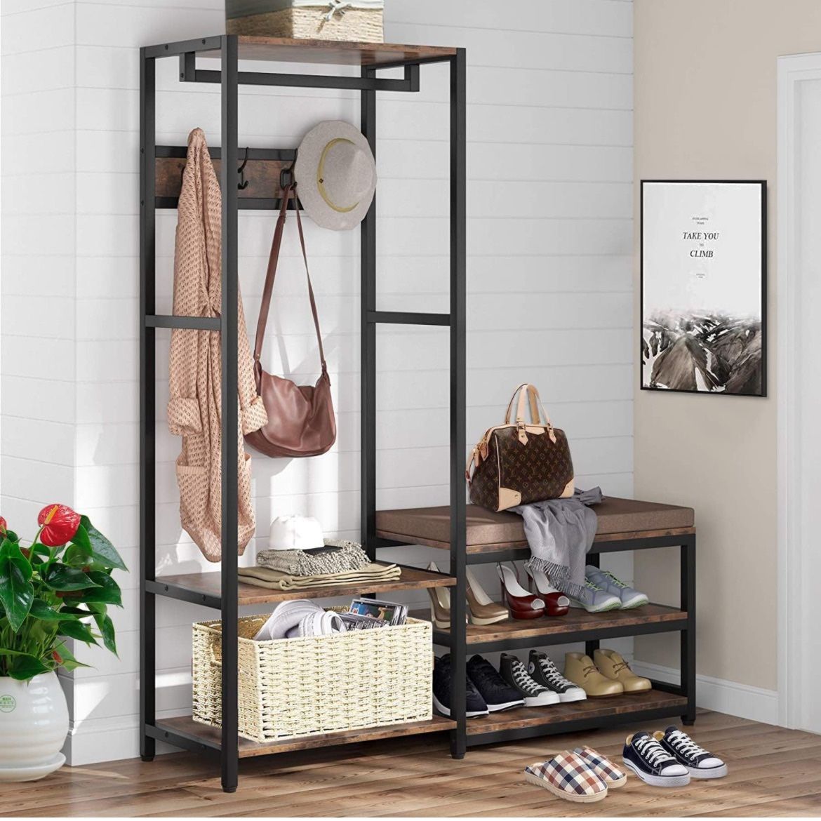 Home Storage Shelves Shoe Rack Coat Hanger