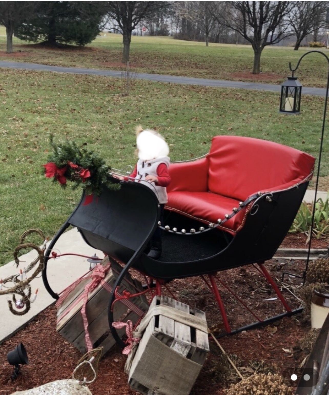 Antique 1875 Portland Cutter Santa Horse Drawn Sleigh