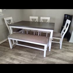 Brand New Dining Set 6 Pcs Table, 4 Chairs & Bench  $498 