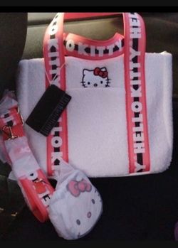 HELLO KITTY, LARGE TOTE BAG WITH MATCHING POUCH