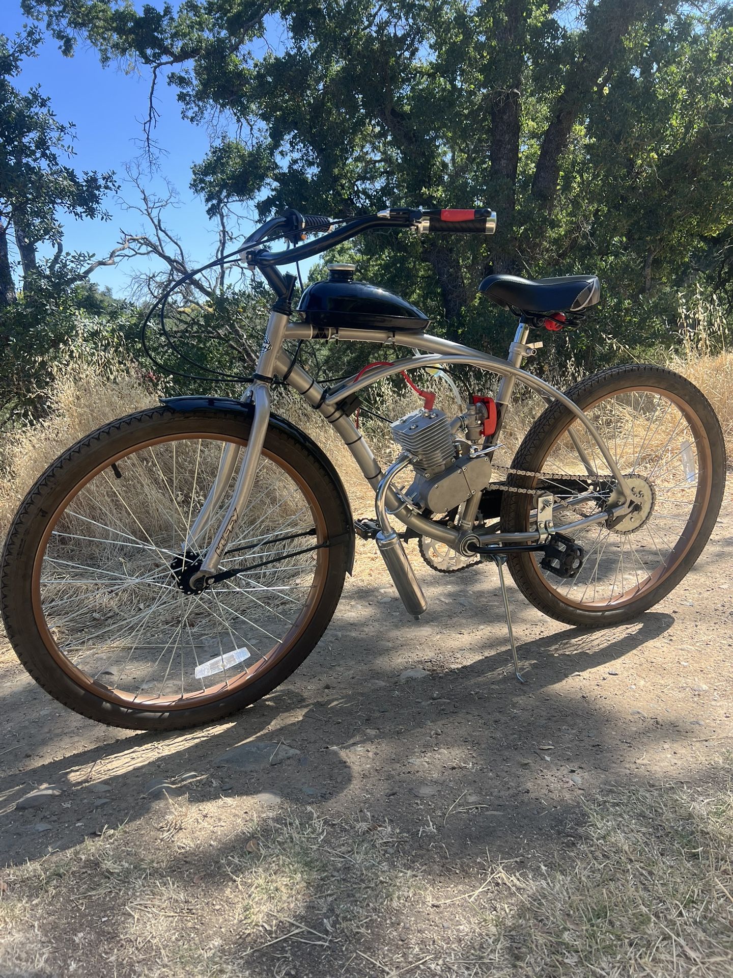 100cc Motorized Bike Grey Beach Cruiser