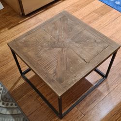 Rustic Small End Table - Wood & Metal