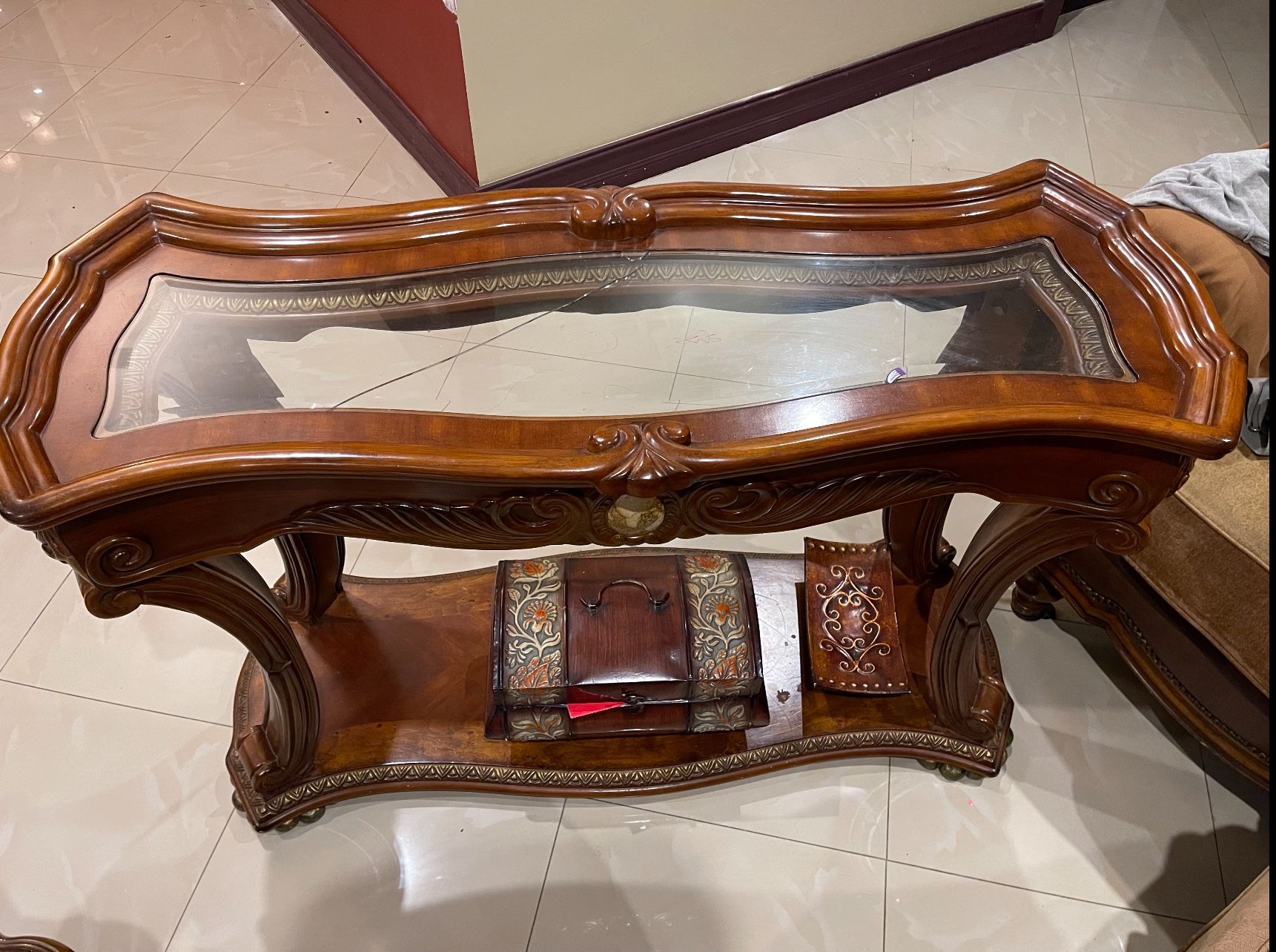 Hallway Side Table Entrance Decor Real Wood