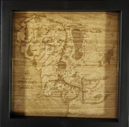 Lord Of The Rings Map Of Middle Earth Wood Engraving 
