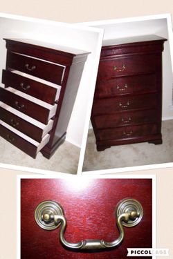 5 DRAWER CHERRY COLOR TALL CHEST/DRESSER NEW